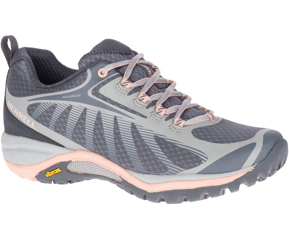 Buty Trekkingowe Merrell Damskie Szare - Siren Edge 3 Waterproof - 789402-FXD